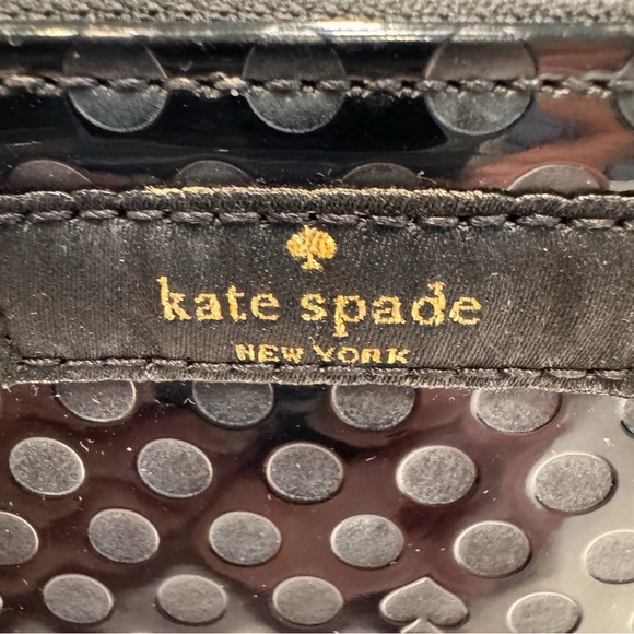 Kate Spade Black Patent cosmetic Pouch/bag NEW zip close, pink interior - Picture 10 of 13